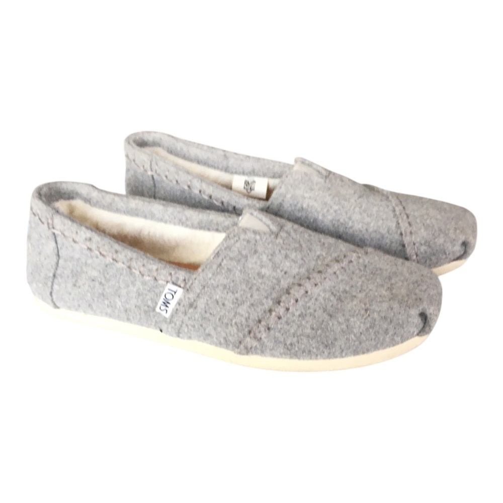 TOMS Grey Slip-On Alpargata Shoes 8